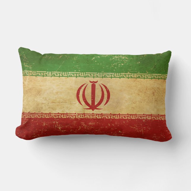 Coussin Rectangle Iran - Drapeau Vintage (Recto)