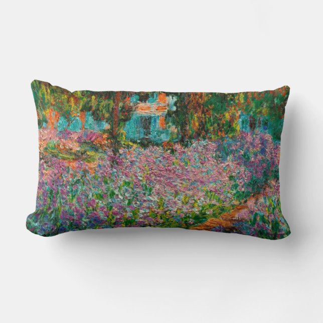 Coussin Rectangle Iris Jardin Monet Giverny fleurs (Recto)