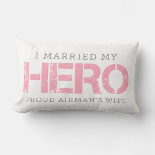 Coussin Rectangle J'ai épousé mon héros - l'épouse de l'aviateur