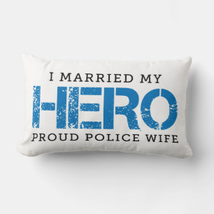 Coussin Rectangle J'Ai Marié Mon Héros - Femme de police