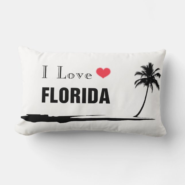 Coussin Rectangle J'aime la Floride (Recto)