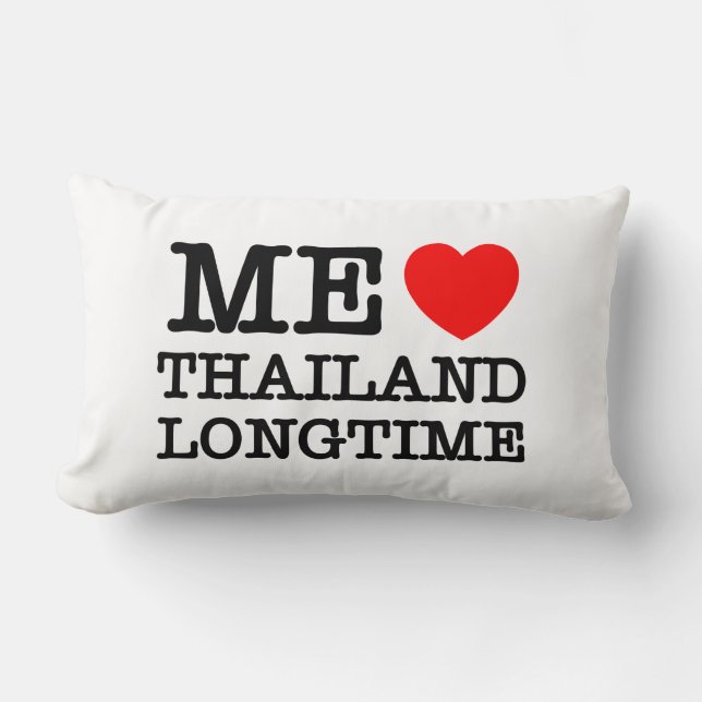 COUSSIN RECTANGLE J'AIME LA THAÏLANDE LONGTEMPS (Recto)