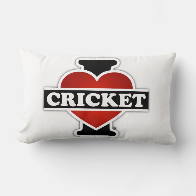 Coussin Rectangle J'aime le cricket (Recto)