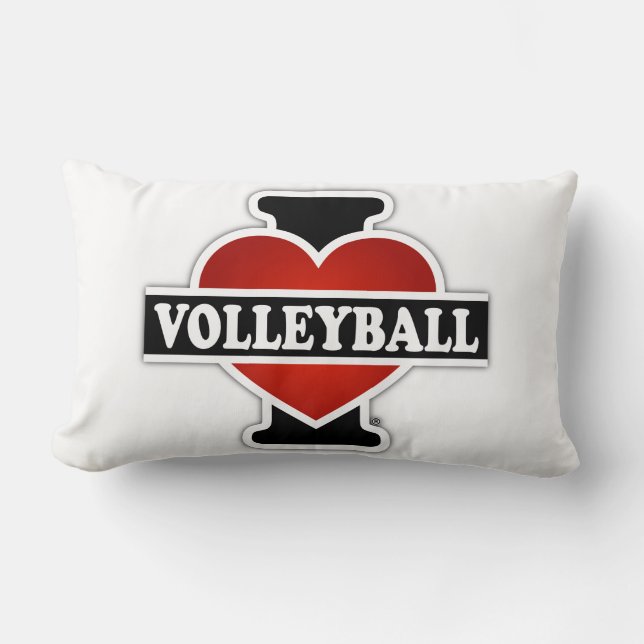 Coussin Rectangle J'aime le volleyball (Recto)