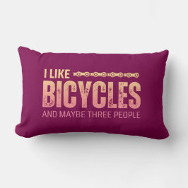Coussin Rectangle J'aime les vélos et peut-être trois personnes cite