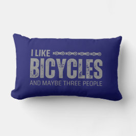 Coussin Rectangle J'aime les vélos et peut-être trois personnes cite