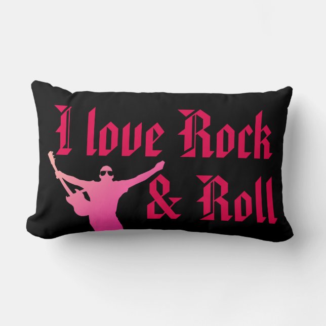 Coussin Rectangle J'aime Rock & roll (Recto)