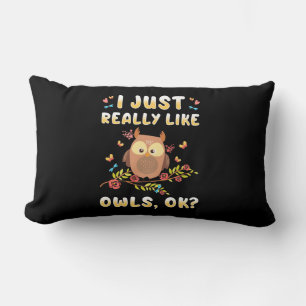 Coussin Rectangle J'Aime Vraiment Les Chouettes Ok
