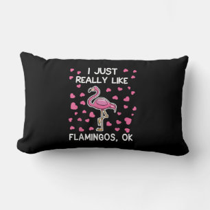 Coussin Rectangle J'Aime Vraiment Les Flamants roses, Ok Flamant ros