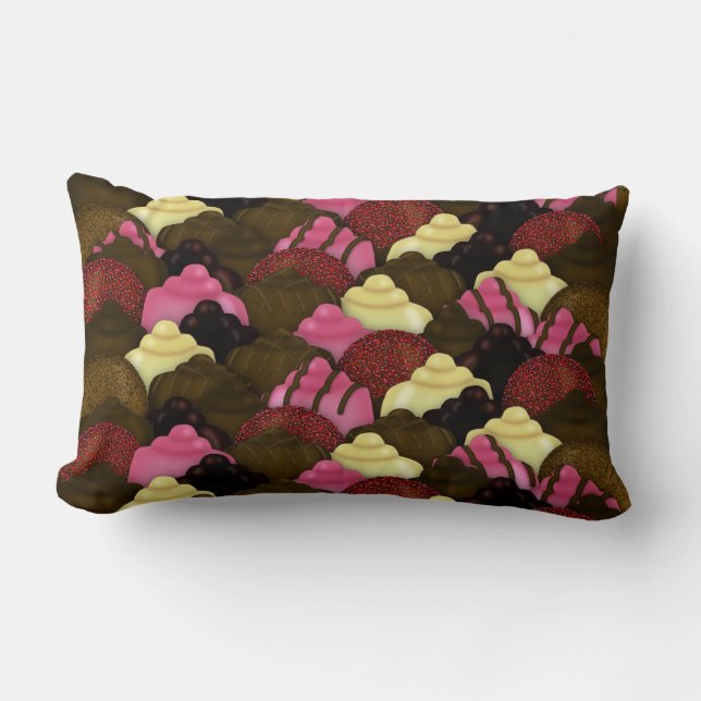 Coussin Rectangle Jamais trop de chocolat - Bonbons de la Saint-Vale (Recto)