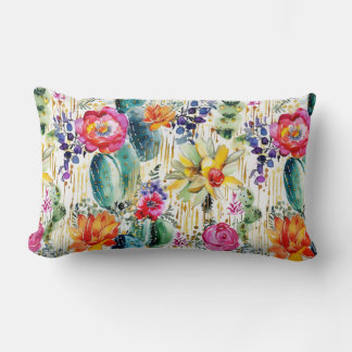Coussin Rectangle Jardin Cactus Watercolor