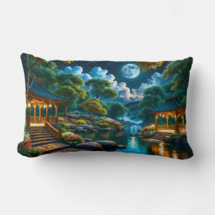 Coussin Rectangle Jardin de la nuit tranquille
