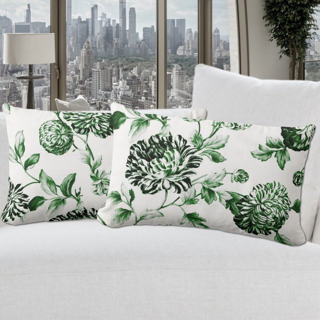 Coussin Rectangle Jardin vert Toile botanique moderne (Créateur téléchargé)