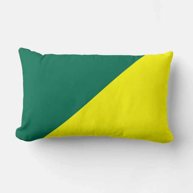 Coussin Rectangle Jaune & Bangladesh vert couleur solide Arrière - p (Recto)