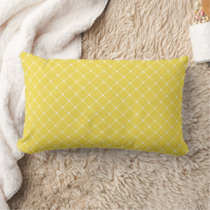 Coussin Rectangle Jaune ensoleillé élégant du motif   de treillis