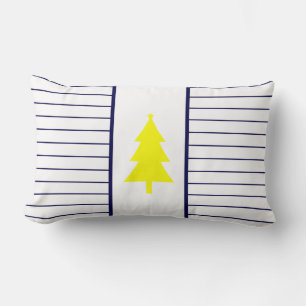 Coussin Rectangle Jaune Fir Tree Texture Bleu Stripe Cushion