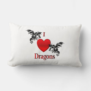 Coussin Rectangle Je Coeur Dragons