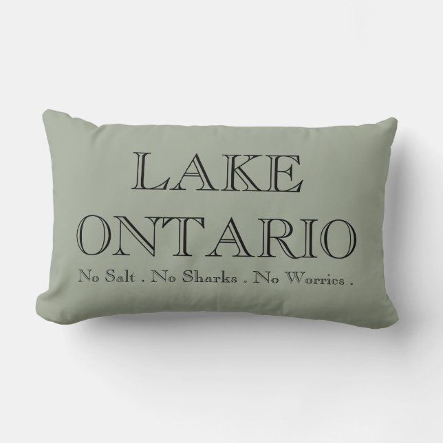 Coussin Rectangle Je coeur le LAC ONTARIO aucun requin salin s'inqui (Recto)