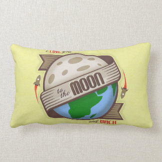 Coussin Rectangle Je t'aime à la lune et au dos - carreau