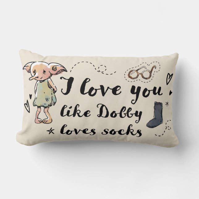 Coussin Rectangle Je T'Aime Dobby Aime Les Chaussettes (Recto)