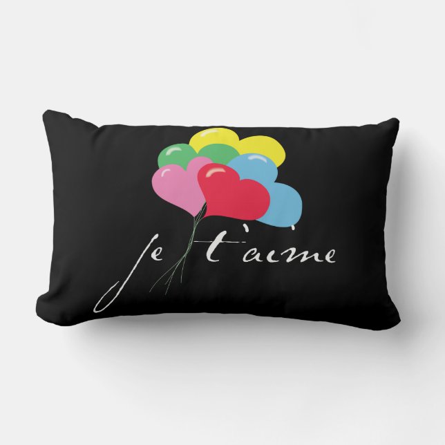 Coussin Rectangle Je' taime (Je t'aime) (Recto)