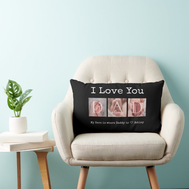 Coussin Rectangle Je T'Aime Papa Garder Multi Photo (Chaise)