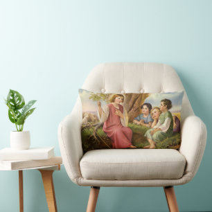 Coussin Rectangle Jésus-Christ enseignant aux enfants, Religion vint