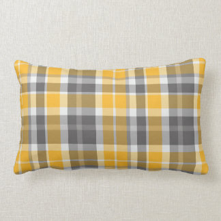 Coussin Rectangle Jet lombaire d'or de tartan