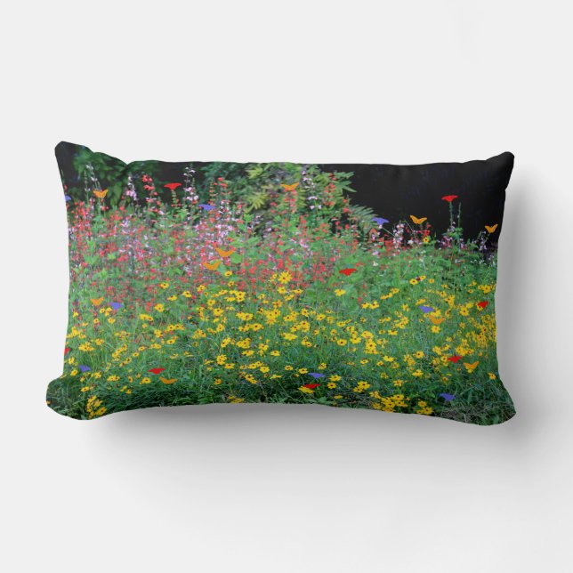 Coussin Rectangle Jeter l'oreiller, Jardin des papillons (Recto)