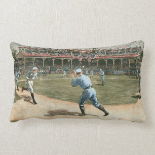 Coussin Rectangle Jeu de baseball 1886 de ligue nationale