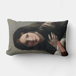 Coussin Rectangle Jeune femme perdue dans les rêves (Lire un livre)
