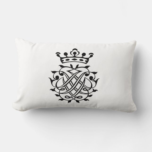 Coussin Rectangle Johann Sebastian Bach Crest Monogramme Insignia (Recto)