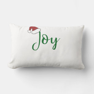 Coussin Rectangle Joie en vert avec Santa Hat