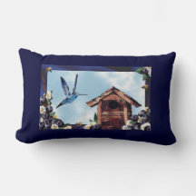 Joli colibri, Birdhouse et bleuets