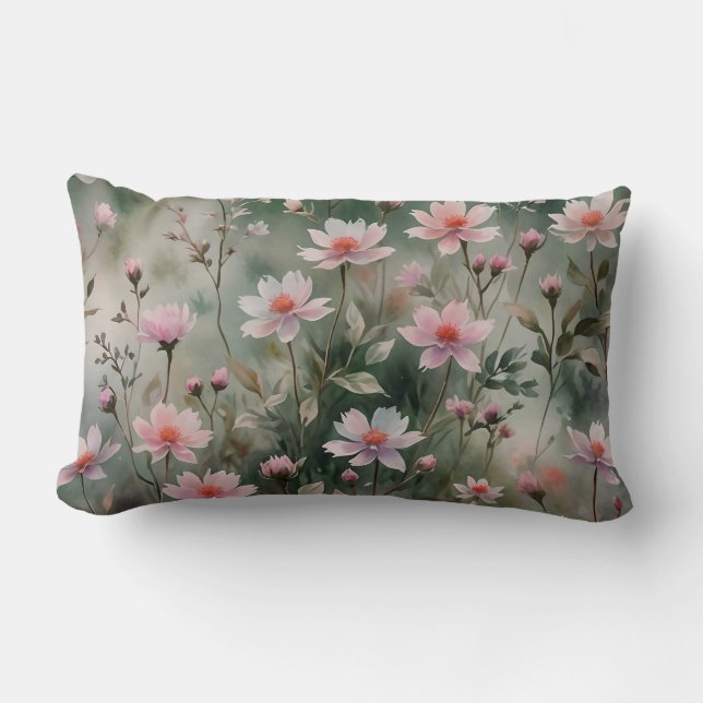 Coussin Rectangle Joli Fleur sauvage avec un dos solide (Recto)