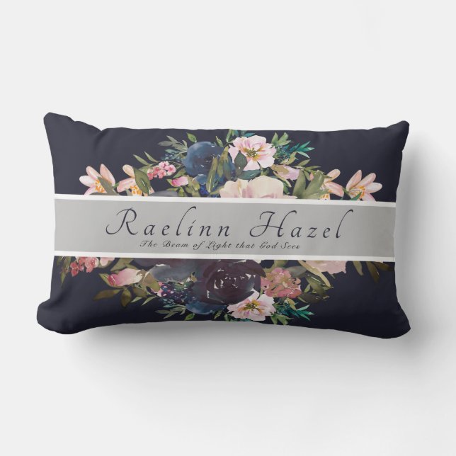 Coussin Rectangle Joli Floral Personnalisé Signification Baby Girl N (Recto)