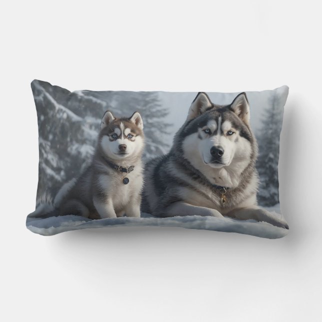 Coussin Rectangle Joli Husky (Recto)