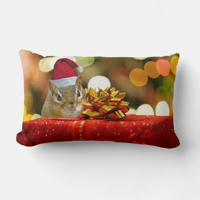 Coussin Rectangle Joli Noël Chipmunk (Recto)