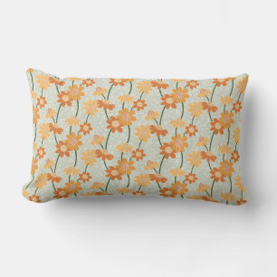 Coussin Rectangle Joli rétro muet des années 1970 Fleurs