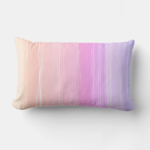 Coussin Rectangle joli rose et violet rayures peintes minimaliste