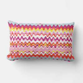 Coussin Rectangle Joli rose rouge rose abstrait motif vague