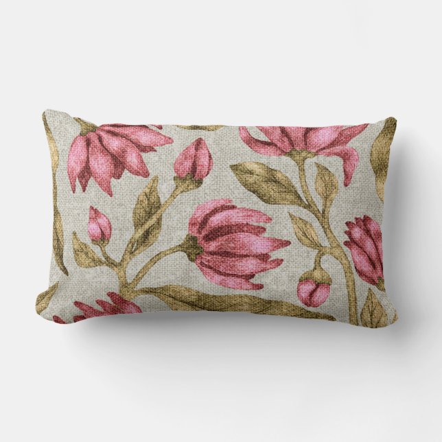 Coussin Rectangle Jolie décoration fleurie qui attire l'attention (Recto)