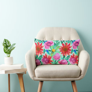 Coussin Rectangle Jolie fleur aquarelle 