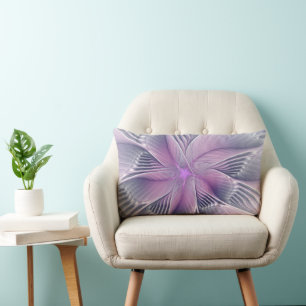 Coussin Rectangle Jolie fleur rose abstraite moderne art fractal