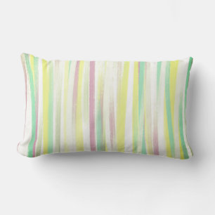 Coussin Rectangle jolie rayures peintes pastel minimaliste