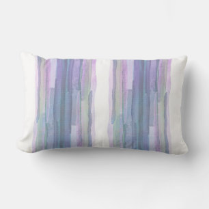 Coussin Rectangle jolies couleurs pastel rayures aquarelles