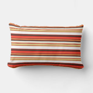 Coussin Rectangle Jolies rayures marron rouge