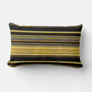 Coussin Rectangle Jolies rayures noires dorées