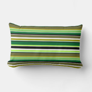 Coussin Rectangle Jolies rayures vertes blanches