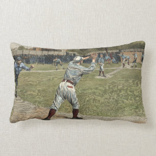 Coussin Rectangle Joueur de baseball lancé à la deuxième base